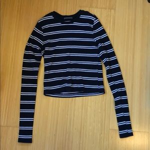 Brandy Melville navy striped long sleeve top